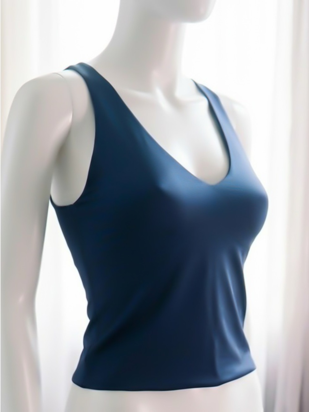 NWT Nike x SKIMS Shine V-Neck Tank Top Navy Blue Size Small Convertible Straps